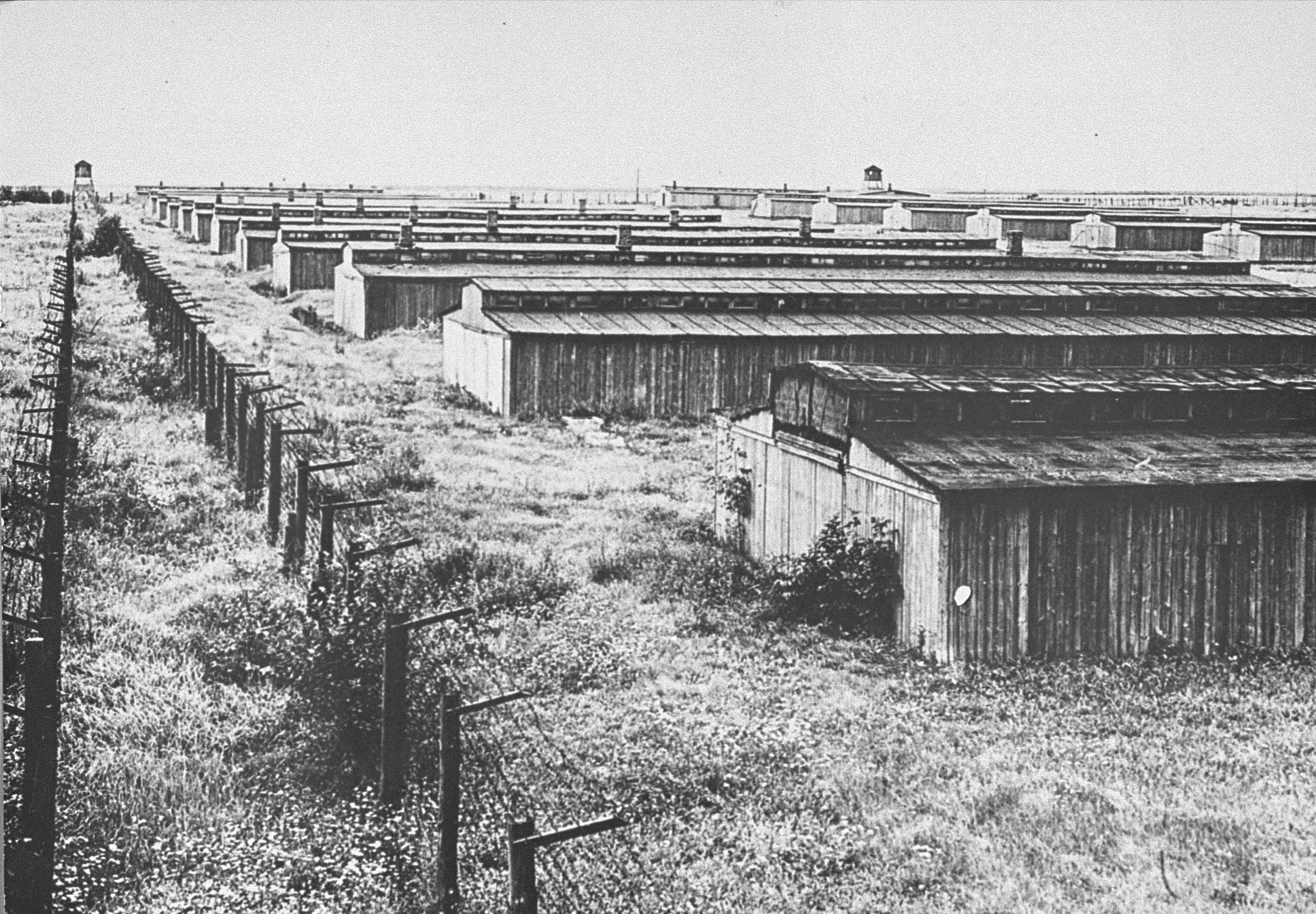 A section of the prisoners' barracks in Majdanek, a major extermination camp near the city of Lublin in Nazi-occupied Poland, taken sometime after July 24, 1944. Photo credit: USHMM #73996