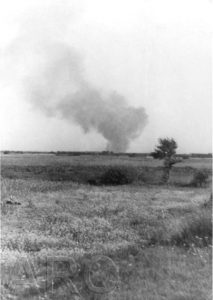Distant view of smoke from the Treblinka concentration camp in Nazi-occupied Poland, set on fire by prisoners during a revolt. Photo credit: USHMM, Bildarchiv Preussischer Kulturbesitz
