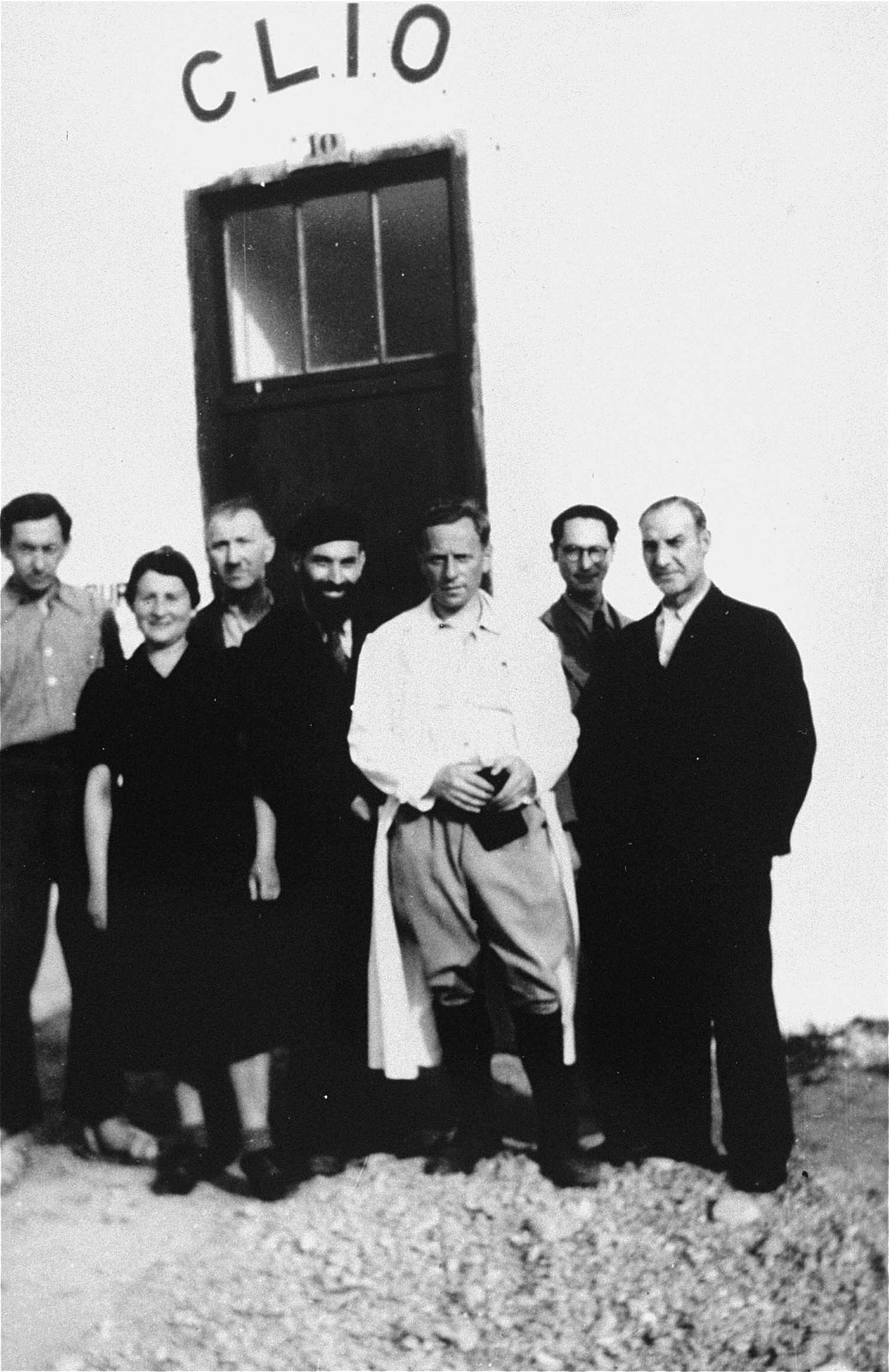 Members of CLIO (Le Comite d’liaison israelite du oeuvres), the Jewish liaison committee who helped implement the medical and social assistance programs of the OSE relief agency in the Rivesaltes transit camp