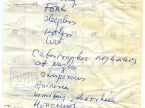 Ben's Handwritten List of Symptoms