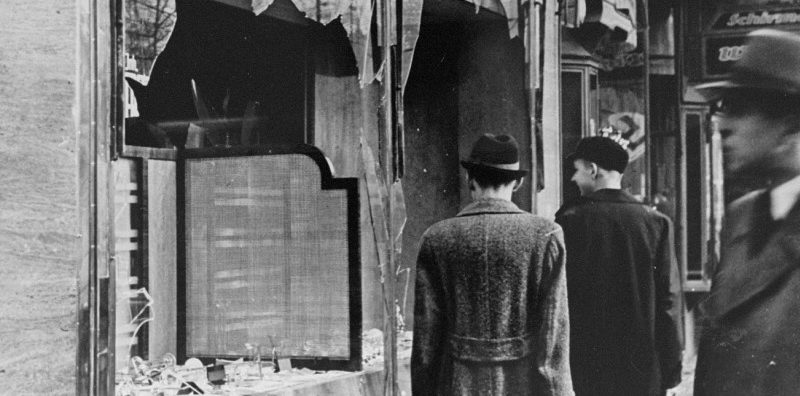 Image of shop damaged during Kristallnacht. Photo credits: United States Holocaust Memorial Museum, courtesy of National Archives and Records Administration, College Park